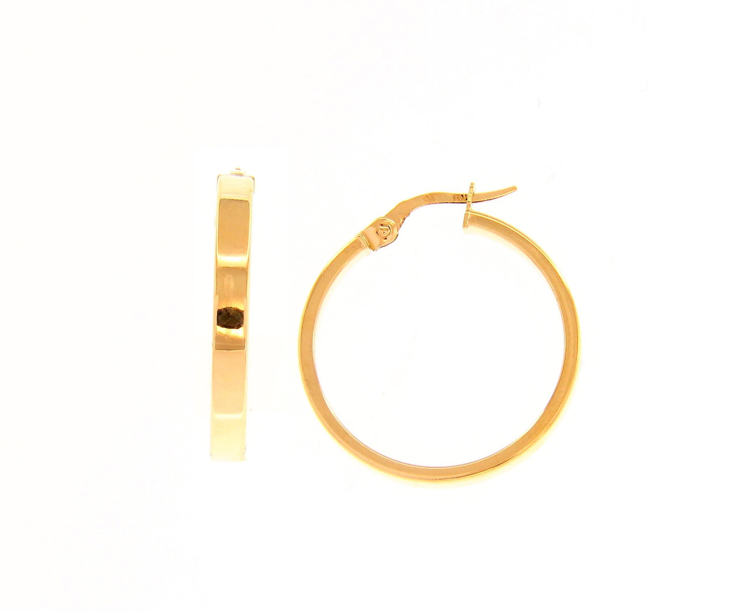 Golden hoop earrings 14k (code S228350)
